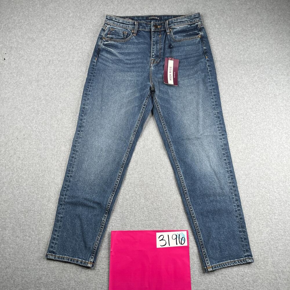 Vigoss Jeans Womens 28 Friday Tapered Boyfriend Blue Denim Distressed New NWT